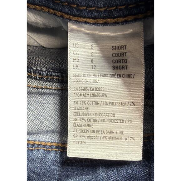 American Eagle Women's Jeans 8 Short Stretch Kick Boot Blue Low Rise Denim 29x29 - Picture 5 of 8
